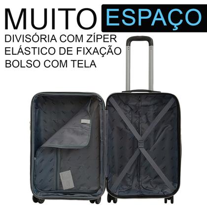 Imagem de Mala de Viagem com Frasqueira Expansiva Rodinha Dupla Rígida Bordo Avião Mao Pequena 8kg Abs