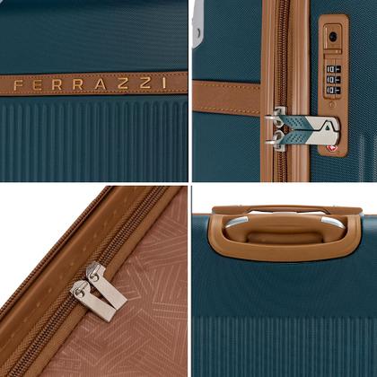 Imagem de Mala De Viagem com Rodinhas Espaçosa Mala De Bordo Abs Reforçada VERDE ESCURO