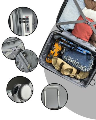 Imagem de Mala de Viagem De bordo pequena Padrão Anac 10kg Com Rodas duplas 360 Com cadeado Senha tipo TSA Expansiva Avalon