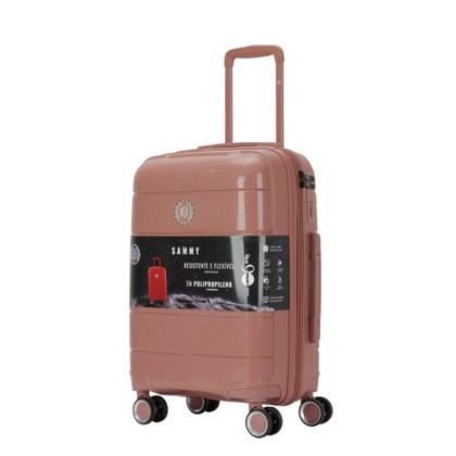 Imagem de Mala de Viagem De bordo pequena Padrão Anac 10kg Com Rodas duplas 360 Poliprpileno Com cadeado Senha tipo TSA Expansiva Sammy