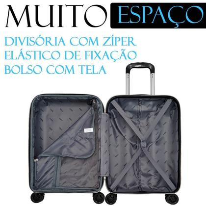 Imagem de Mala de Viagem Expansiva Rigida Roda Dupla 360  Cadeado Aviao Embarque Bagagem Grande 30kg Azul
