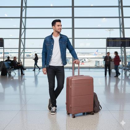 Imagem de Mala de Viagem Grande 32 kg Com Rodas duplas 360 Polipropileno Com cadeado Senha tipo TSA Expansiva Slim