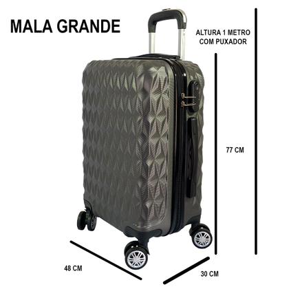 Imagem de Mala De Viagem Grande 77x48x30 Em Abs C/ Rodinhas 360º 