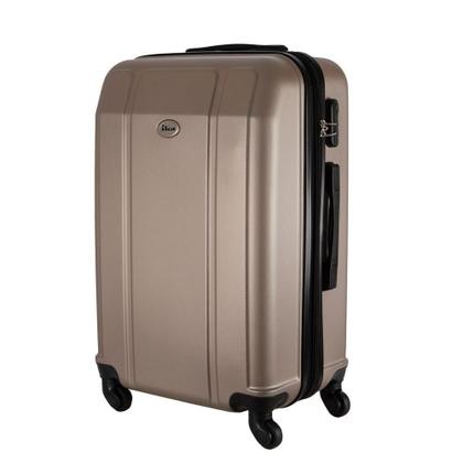 Imagem de Mala De Viagem Grande Em Abs Ika Continental Cadeado Embutido Rodas Giro 360 - Champagne, G