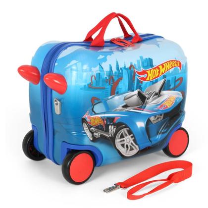 Imagem de Mala De Viagem Infantil Carrinho Com Rodinhas Hot Wheels