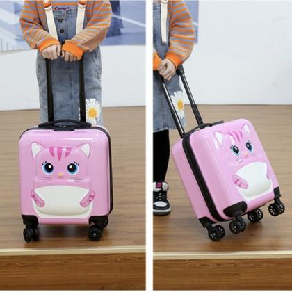 Imagem de Mala de Viagem Infantil Gato ABS Rígida 4 Rodas Giro 360