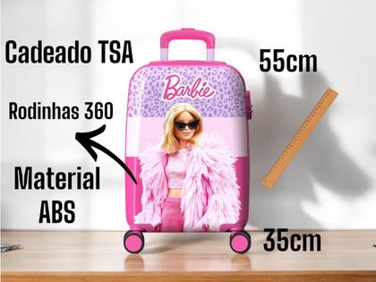 Imagem de Mala de Viagem Infantil Rodinhas Pequena Barbie Luxcel