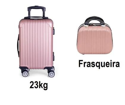 Imagem de Mala De Viagem Media 23kg + Frasqueira Com Abs Rodinhas 360