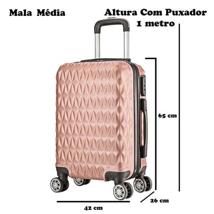 Imagem de Mala de Viagem Média 65x42x26 Em Abs C/ Rodinhas 360º