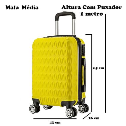 Imagem de Mala de Viagem Média 65x42x26 Em Abs C/ Rodinhas 360º