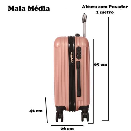 Imagem de Mala de Viagem Média 65x42x26 Em Abs Com Rodinhas 360