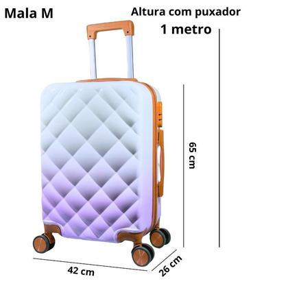 Imagem de Mala de Viagem Média ABS/PC (65x42x26cm) - Leve, Resistente e com Rodinhas 360º