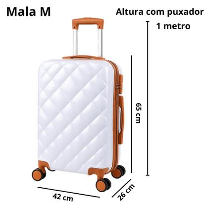 Imagem de Mala de Viagem Média ABS/PC (65x42x26cm) - Leve, Resistente e com Rodinhas 360º