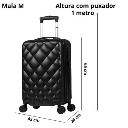 Imagem de Mala de Viagem Média ABS/PC (65x42x26cm) - Leve, Resistente e com Rodinhas 360º