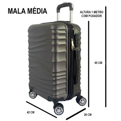 Imagem de Mala de Viagem Média As67 - Em Abs C/ Rodinhas 360º (65x42x26)