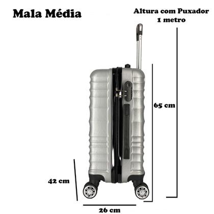 Imagem de Mala de Viagem Média As67 - Em Abs C/ Rodinhas 360º (65x42x26)