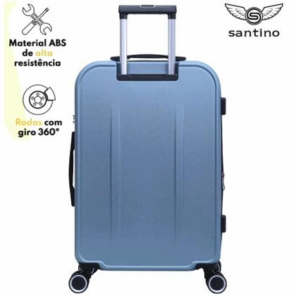 Mala de Viagem Média SANTINO Giratória Rodas Duplas TSA Expansiva