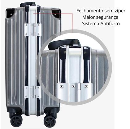 Imagem de Mala de Viagem Pequena de Bordo com Fechamento Antifurto e Cadeado 3 Segredos - Linha Madri