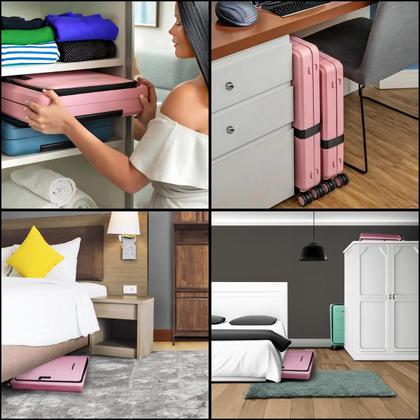 Imagem de Mala de Viagem Preta Dobrável Grande Stillus Compacta Bagagem Extra Organizador Portátil Leve Alça Reforçada