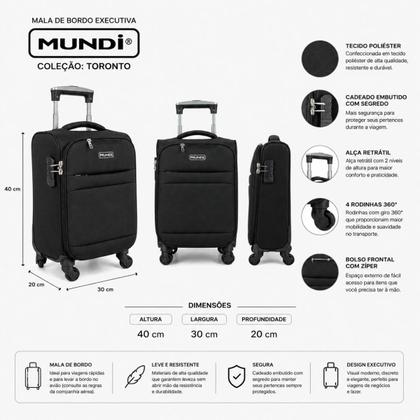 Imagem de Mala de Viagem Toronto Notebook 15' 360 Tecido Mundi MD9061