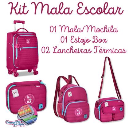 Imagem de Mala Escolar Luluca Kit com Mochila Lancheiras e Estojo