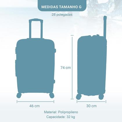 Imagem de Mala G Bali Com Expansor, 4 Rodas 360o E Cadeado Isibrás