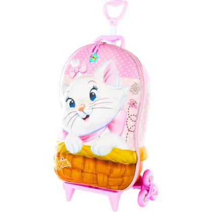Imagem de Mala Infantil Gatinha Marie 3D com Rodinhas - Rosa
