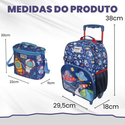 Imagem de Mala Mochila com Rodinhas e Estojo Infantil 