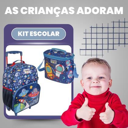 Imagem de Mala Mochila com Rodinhas e Estojo Infantil 