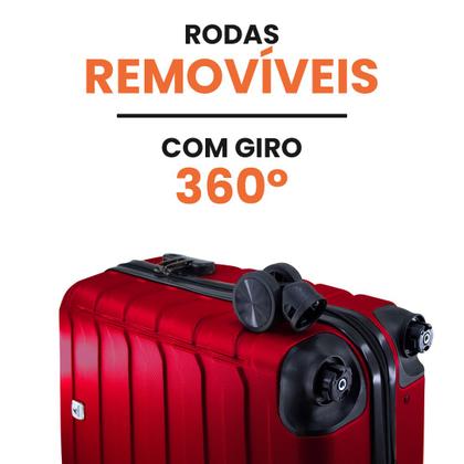 Imagem de Mala Para Bordo Padrão ANAC ABS Rígido Roda Removível 360º