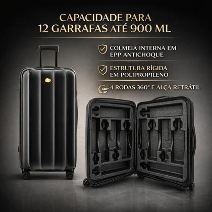 Imagem de Mala para Transporte de Vinhos 12 Garrafas com Colmeia