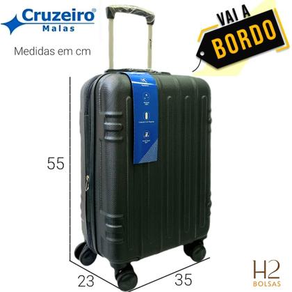 Imagem de Mala Pequena de Bordo CRUZEIRO Capacidade 10kg Expansiva Giratória 360 Rodas Duplas Ipiranga 198P