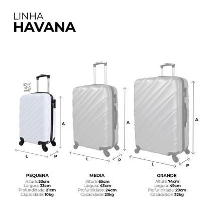 Imagem de Mala pequena de bordo Havana 4 Rodas Swiss Move Branca