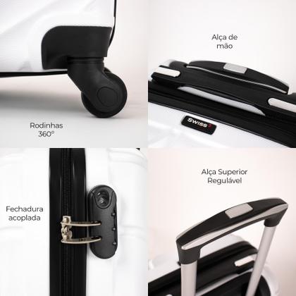 Imagem de Mala pequena de bordo Havana 4 Rodas Swiss Move Branca