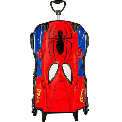Imagem de Mala Spider Man Carrinho Mochila Relevo 3D Rodinha - Maxtoy