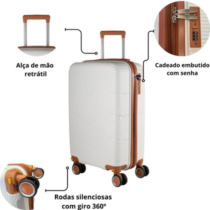 Imagem de Mala Viagem Bordo Ultra Resistente 10kg Polipropileno Design Durável Leve