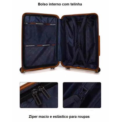 Imagem de Mala Viagem Bordo Ultra Resistente 10kg Polipropileno Design Durável Leve