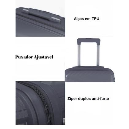 Imagem de Mala Viagem Bordo Ultra Resistente 10kg Polipropileno Design Durável Leve