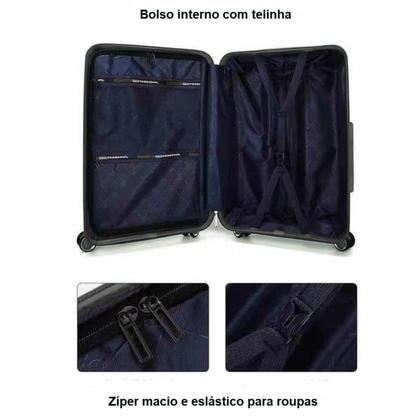 Imagem de Mala Viagem Bordo Ultra Resistente 10kg Polipropileno Design Durável Leve
