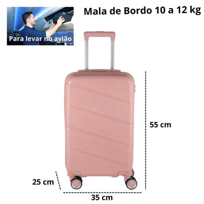 Imagem de Mala Viagem Bordo Ultra Resistente 10kg Polipropileno Design Durável Leve