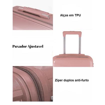 Imagem de Mala Viagem Bordo Ultra Resistente 10kg Polipropileno Design Durável Leve