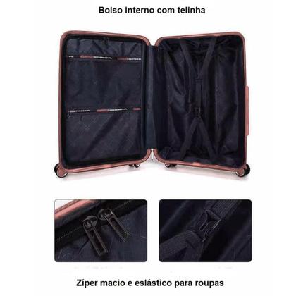 Imagem de Mala Viagem Bordo Ultra Resistente 10kg Polipropileno Design Durável Leve