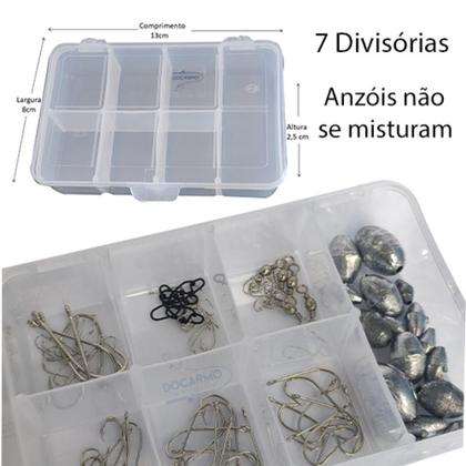 Imagem de Maleta Anzois Chumbos Linhas Boias Tralha Completa de Pesca