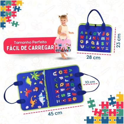 Imagem de Maleta Atividade Coordenação Sensorial Montessori Infantil Cor Azul