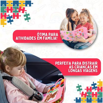 Imagem de Maleta Atividade Coordenação Sensorial Montessori Infantil Cor Azul