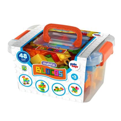 Imagem de Maleta Blocos Montar Infantil Brinquedo Educativo Pedagogico