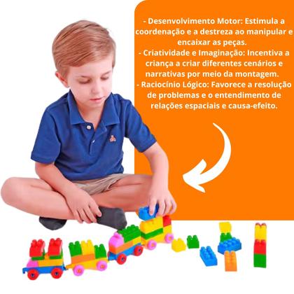 Imagem de Maleta Blocos Montar Infantil Brinquedo Educativo Pedagogico