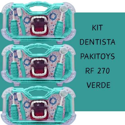 Imagem de Maleta Brinquedo Verde Dentista Pakitoy Infantil 
