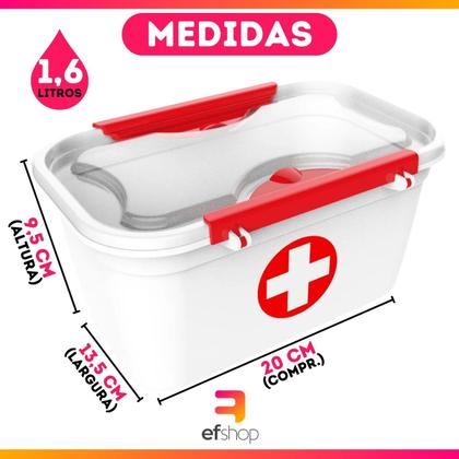 Imagem de Maleta Caixa Primeiros Socorros C/2 Travas 1,6 Litros