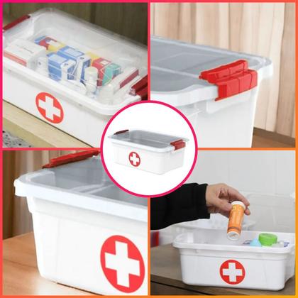 Imagem de Maleta Caixa Primeiros Socorros C/2 travas 3,0 Litros